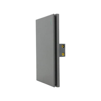 Interruptor de pared gris antracita con indicador LED verde diseño moderno extraplano para instalaciones eléctricas
