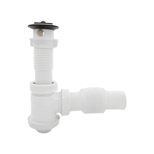 Fabricado enpolipropileno.,Contra con rebosadero y tapa para limpieza.,Tubo alargable y trampa para evitar obstrucciones.,Cespol para Lavabo tipo bote de 1 1/4" (32 mm).