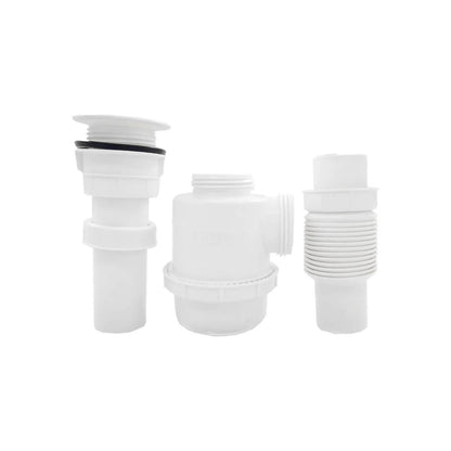Cespol para fregadero flexible con trampa tipo botella Sanplom, kit desagüe blanco de plástico para cocina
