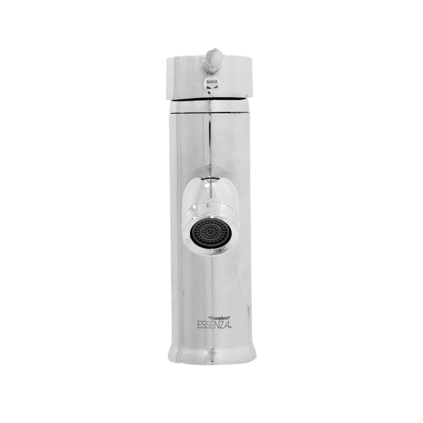 Mezcladora monomando para lavabo Sanplom ESSENZA 4, acabado cromo brillante, diseño moderno con palanca superior.