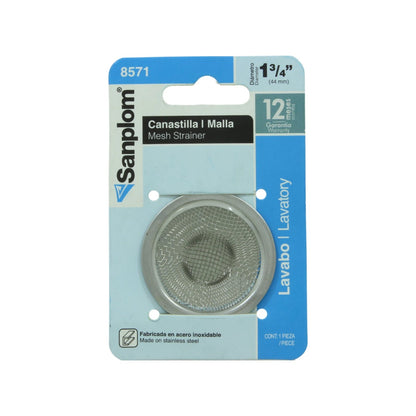 Cedazo malla Sanplom de acero inoxidable 1 3/4" (44mm) para lavabo