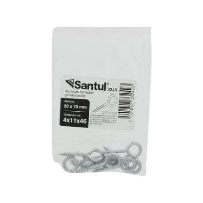 Armella cerrada 20x70 (10 piezas) Santul 3249