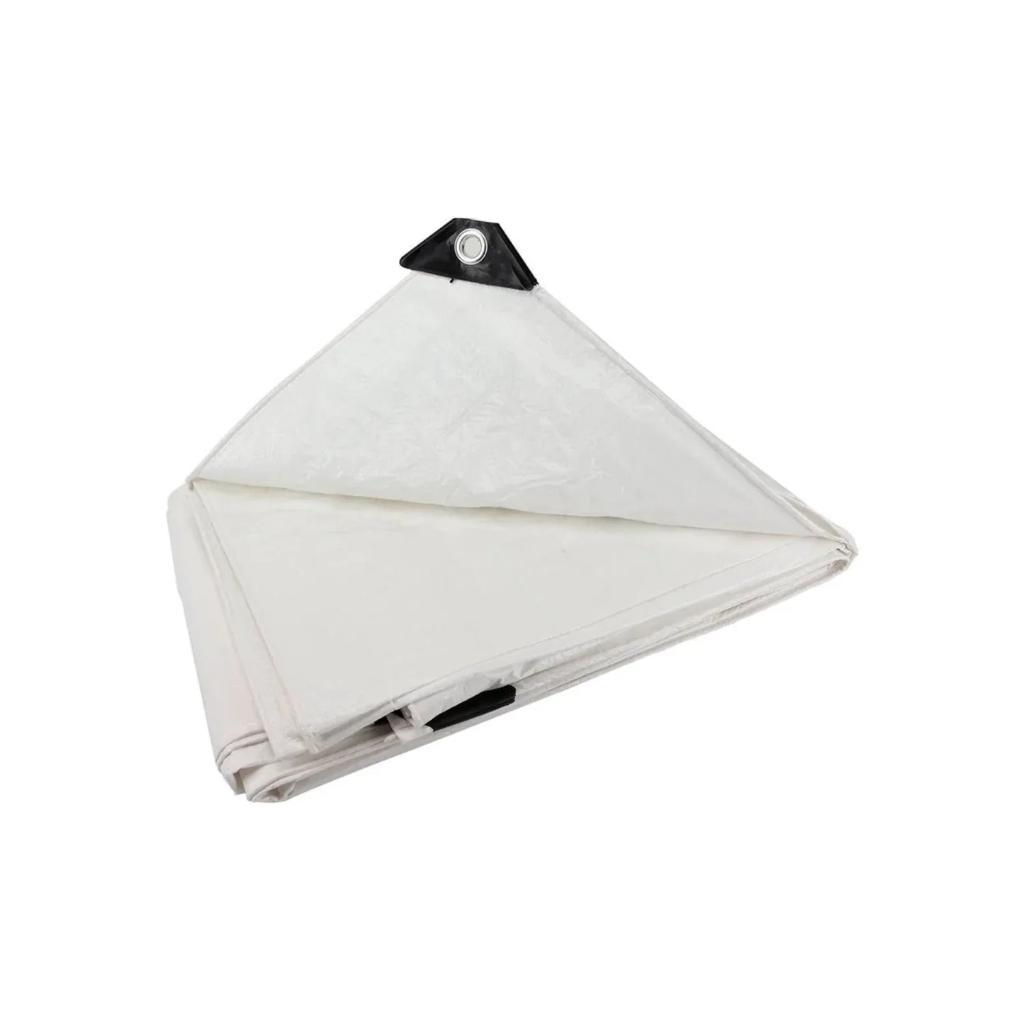 Lona de polietileno.,Medidas de 3 m x 3 m (10x10).,Ojillos de aluminio.,Sellado térmico.,Esquinas reforzadas.,Uso ligero.,Blanca.