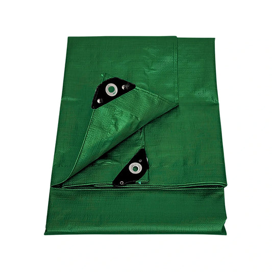 Lona de polietileno.,Medidas de 2 m x 3 m (6.5x9.8).,Ojillos de aluminio.,Sellado térmico.,Esquinas reforzadas.,Uso ligero.,Verde.