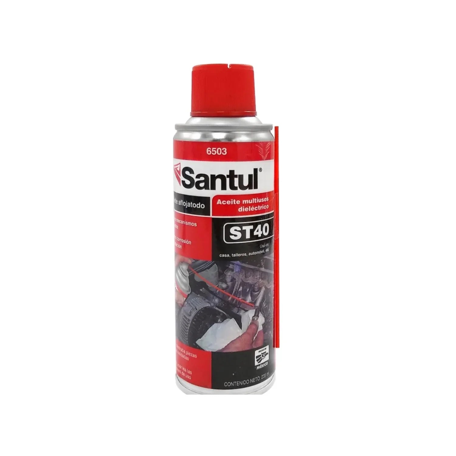 Afloja todo multiusos.,Contenido: 235 ml (st40).,Protege contra corrosión y oxidación.,Limpia superficies de grasa, polvo y pegamento.,Elimina humedad y libera mecanismos trabados.