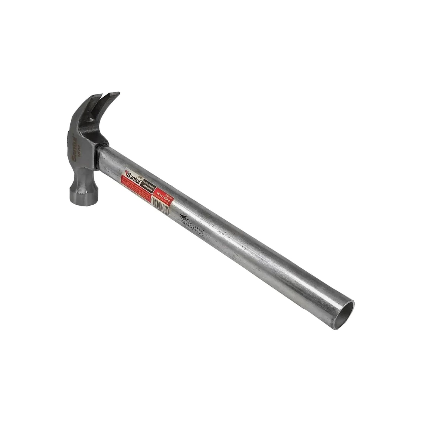 Martillo de uña curvo Santul 16 oz con cabo tubular metálico para construcción y carpintería