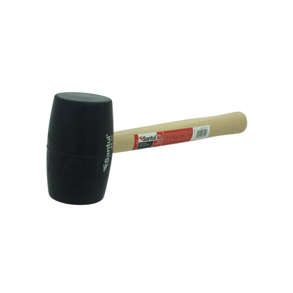 Mazo de hule Santul 24 oz (680g) con cabeza de goma negra y mango de encino para instalaciones.