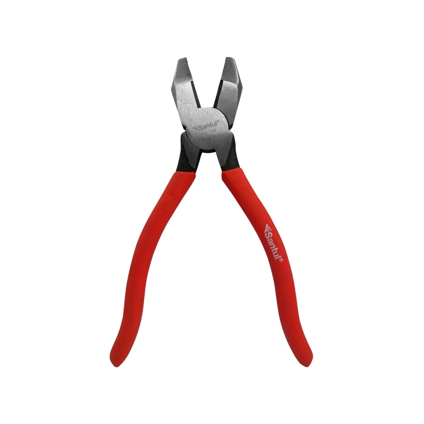 Pinza de electricista Santul 7159 de 8 pulgadas, con mangos rojos. Herramienta profesional para cortar y sujetar cables.