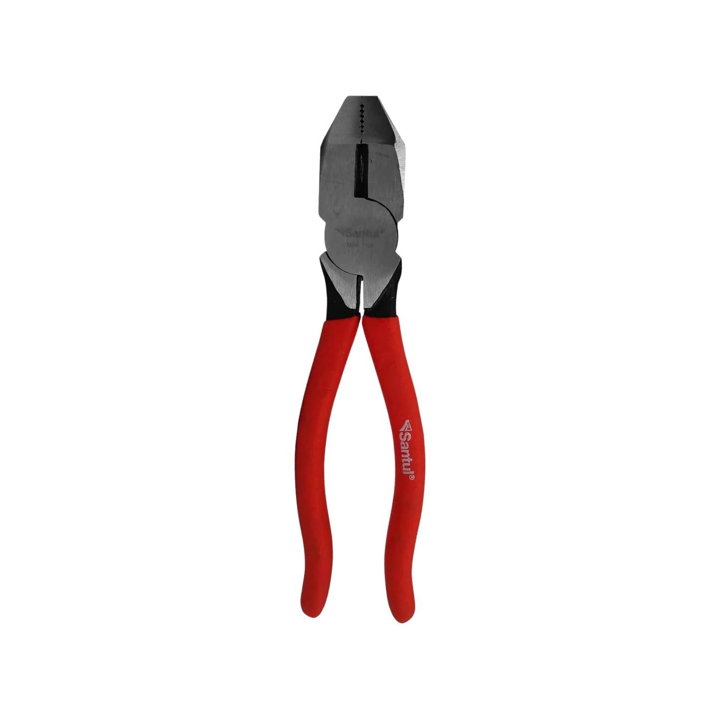 Pinzas de electricista Santul con mango rojo aislado para corte y agarre de cables