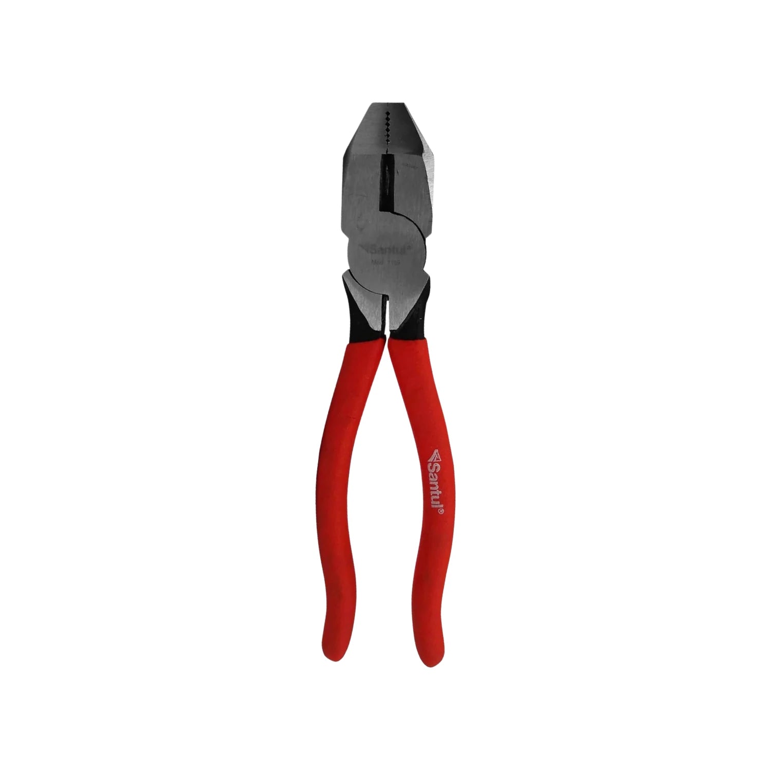 Pinzas de electricista Santul con mango rojo aislado para corte y agarre de cables