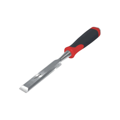 Formón Santul para madera, mango ergonómico antiderrapante negro y rojo, hoja de acero afilada