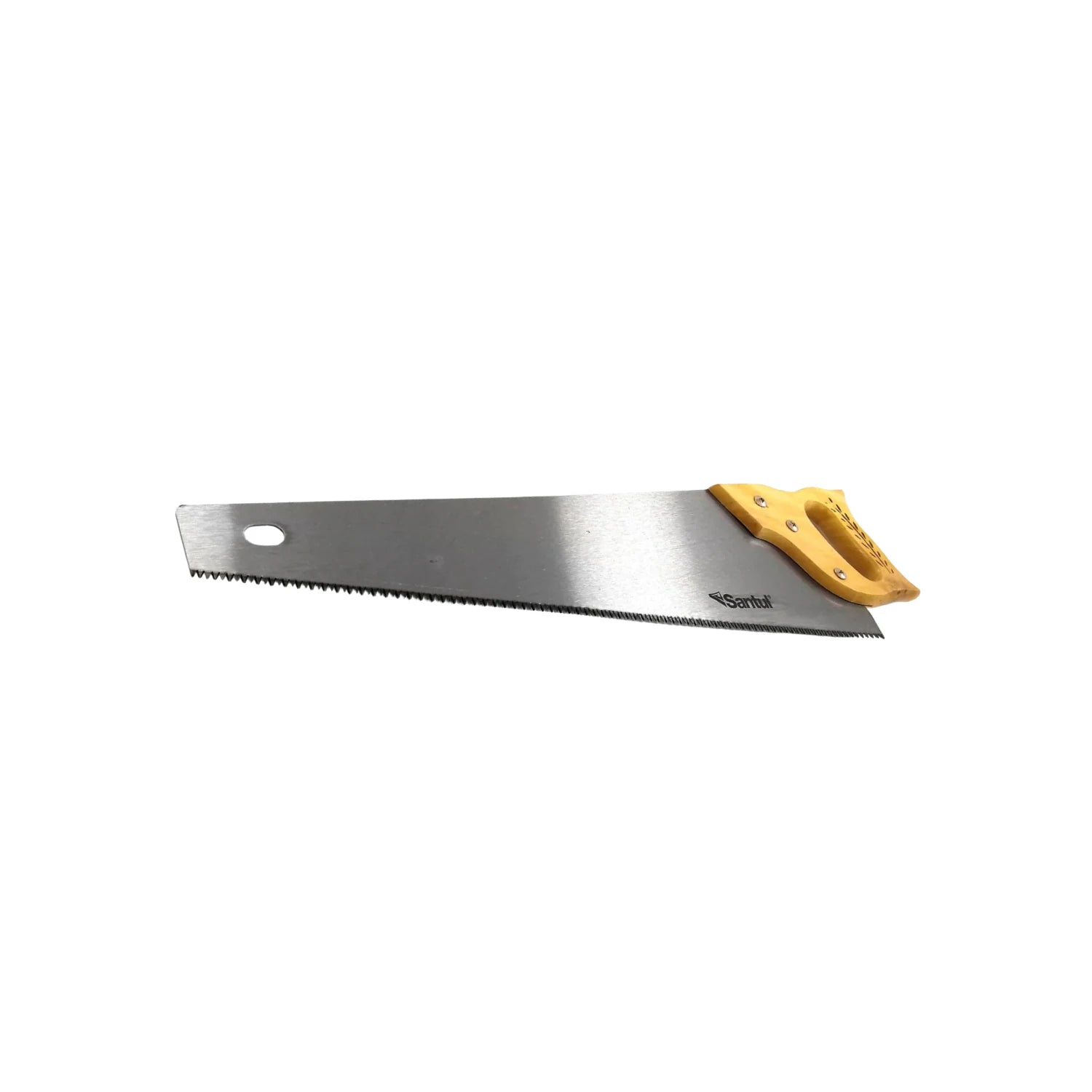 Serrote de costilla Santul con hoja de acero para madera, mango ergonómico de madera clara