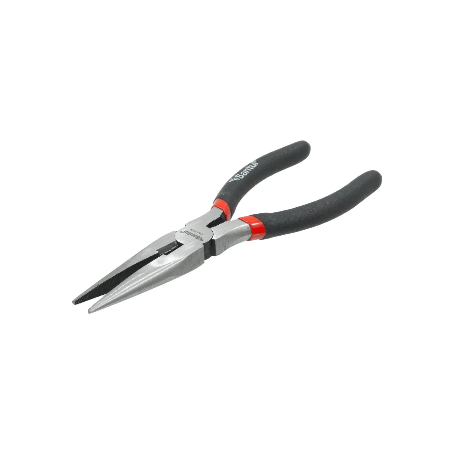 Pinza de punta y corte Santul 7634 profesional, mandíbulas delgadas, mangos ergonómicos negros