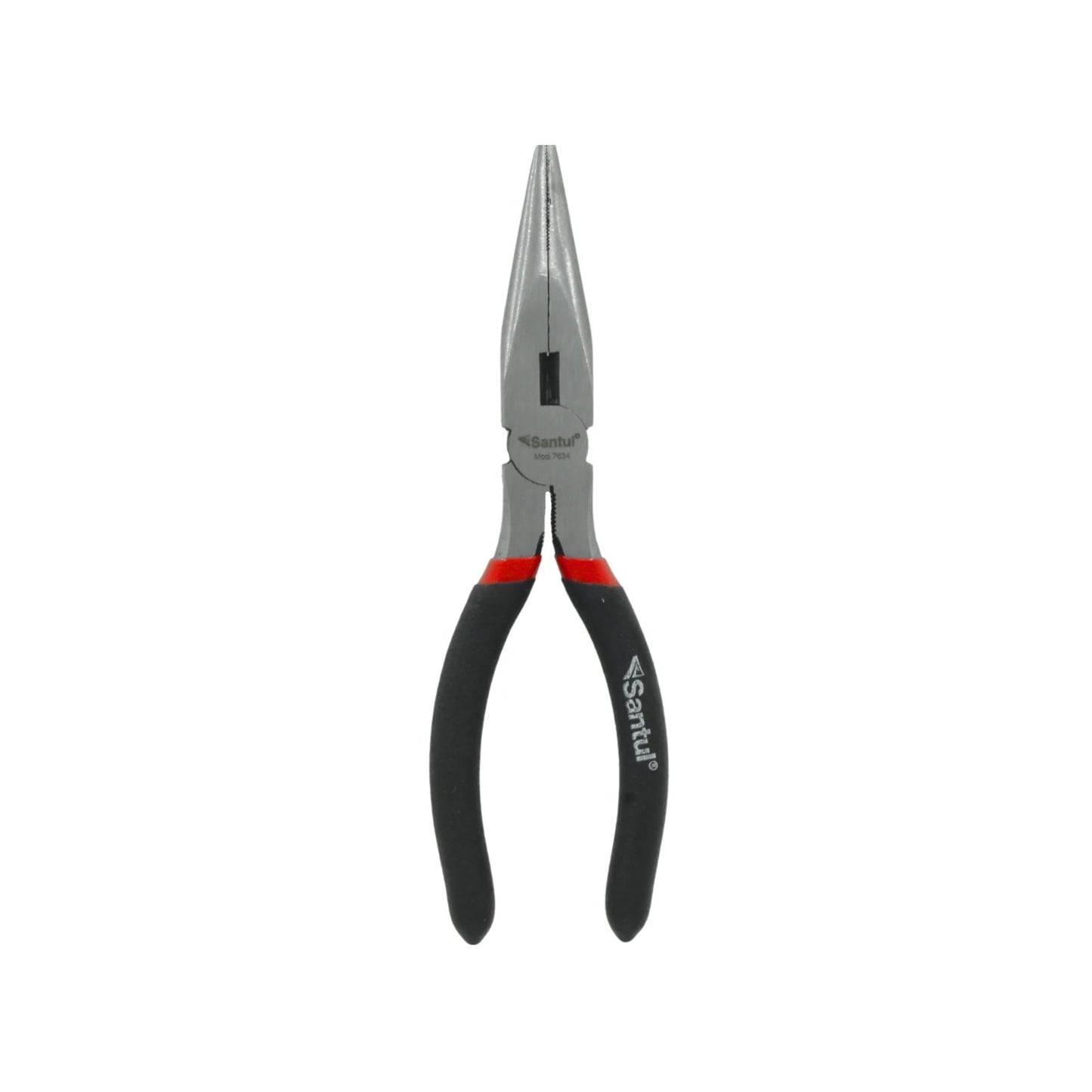 Pinza de punta y corte 7" Santul profesional 7634 con mangos ergonómicos negros y rojos