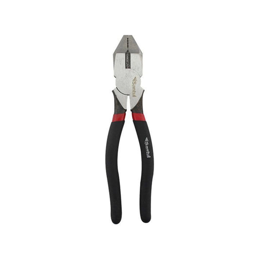 Pinza de electricista Santul 8 pulgadas, uso rudo, con mangos ergonómicos negros y rojos