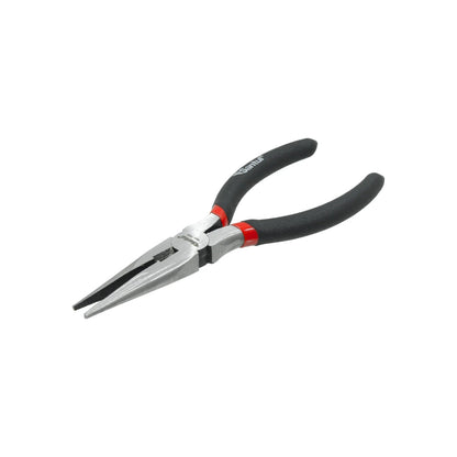 Pinza de punta y corte Santul profesional 7682, 6 pulgadas, mangos negros y rojos.