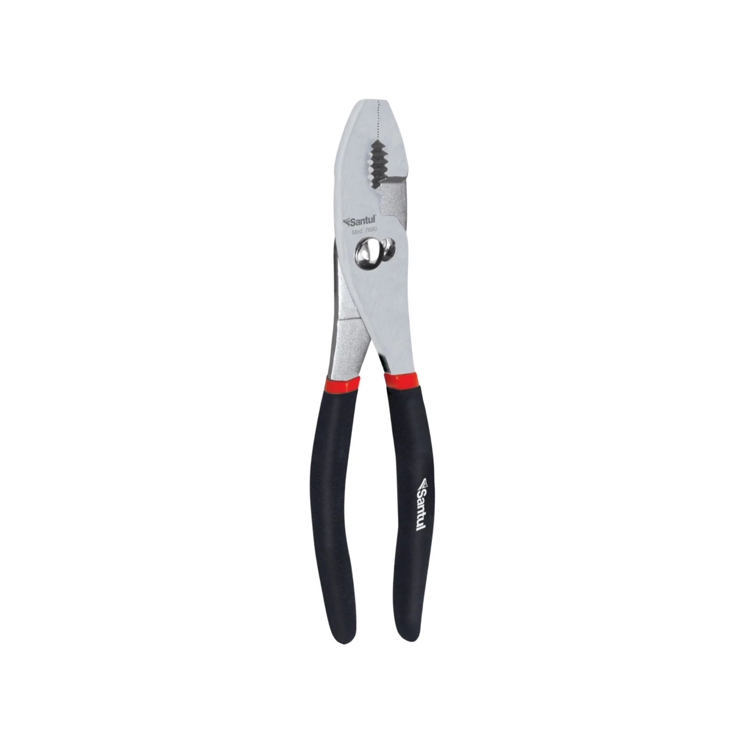 Pinza de chofer profesional Santul 6" modelo 7690 con mandíbulas ajustables y mangos negros antideslizantes