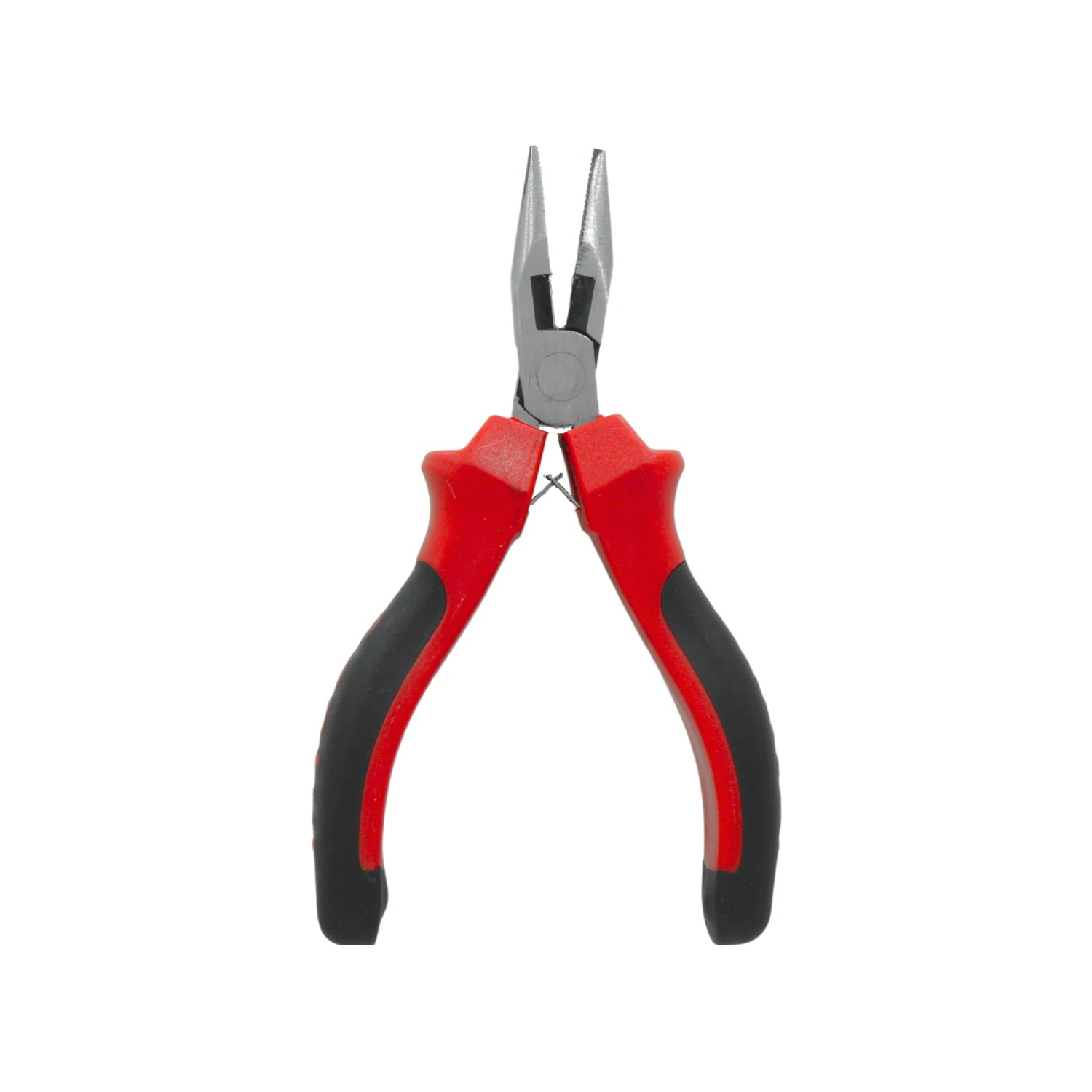 Fabricada en acero al cromo vanadio 2 veces más resistentes al desgaste que las de acero al carbóno.,Mango confort grip Fabricado en plástico con doble inyección en color rojo y negro 30-50 HRC,Con resorte entre los mangos para facilitar la apertura de la pinza.,Mayor palanca que proporciona mejor agarre y fuerza de corte.,Cortes más precisos.,Punta y corte.,Dureza de mordazas 55-63 HRC,ideales para alambrados e instalación en equipos electrónicos.,Nota: no aislado los mangos no protegen contra choques eléc