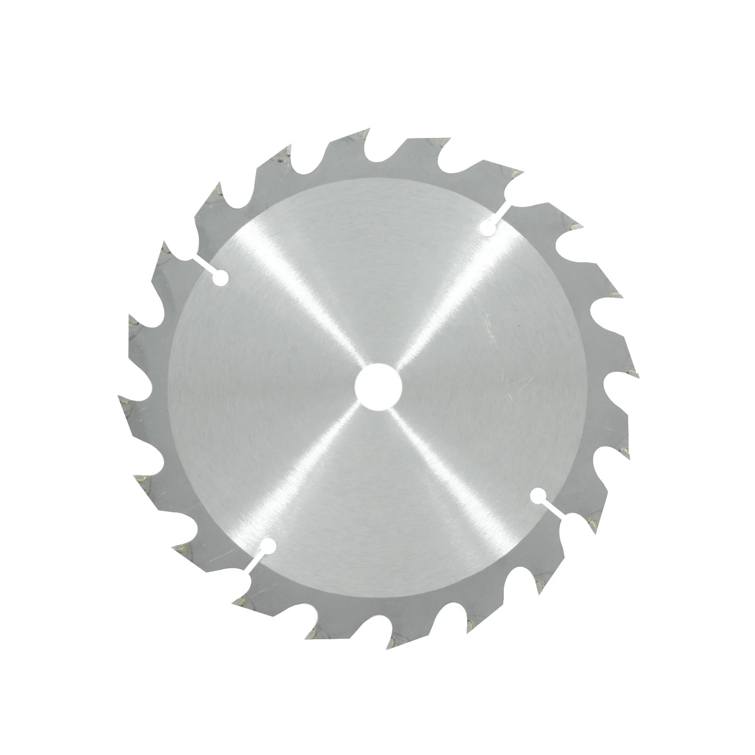 Disco sierra circular metálico 7 1/4 pulgadas, 20 dientes para corte rápido de madera, acabado brillante