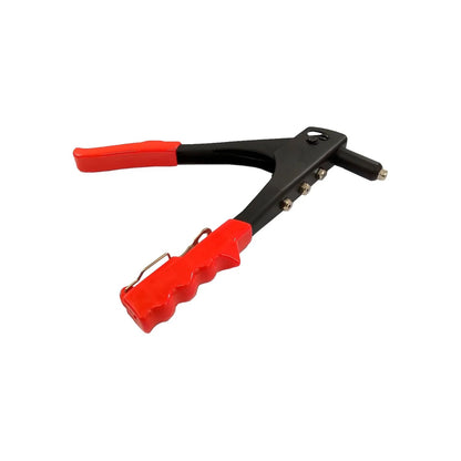 Remachadora manual Santul 10 pulgadas negra con mangos rojos ergonómicos y boquillas intercambiables