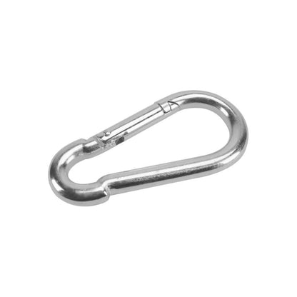 Bandola mosquetón de acero 3/8x4 pulgadas plateada para sujeción y seguridad