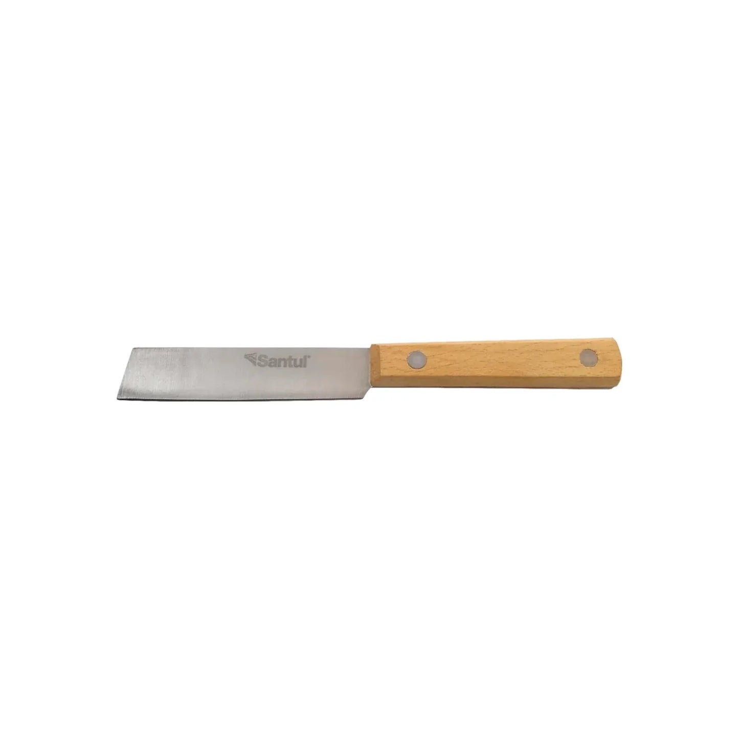 Hoja fabricada de acero inoxidable SAE 420,Mango de madera con recubrimiento de laca,Cuchillo para electricista de 7 1/2" (190 mm).,Ideal para linóleo, vinil, alfombra y otros materiales.,Remachado a lo largo del mango para mayor resistencia.