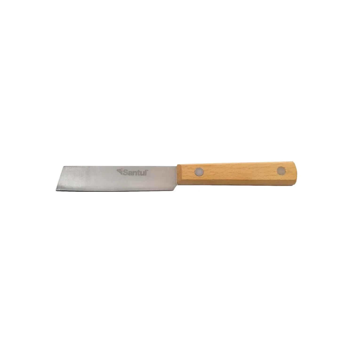 Hoja fabricada de acero inoxidable SAE 420,Mango de madera con recubrimiento de laca,Cuchillo para electricista de 7 1/2" (190 mm).,Ideal para linóleo, vinil, alfombra y otros materiales.,Remachado a lo largo del mango para mayor resistencia.