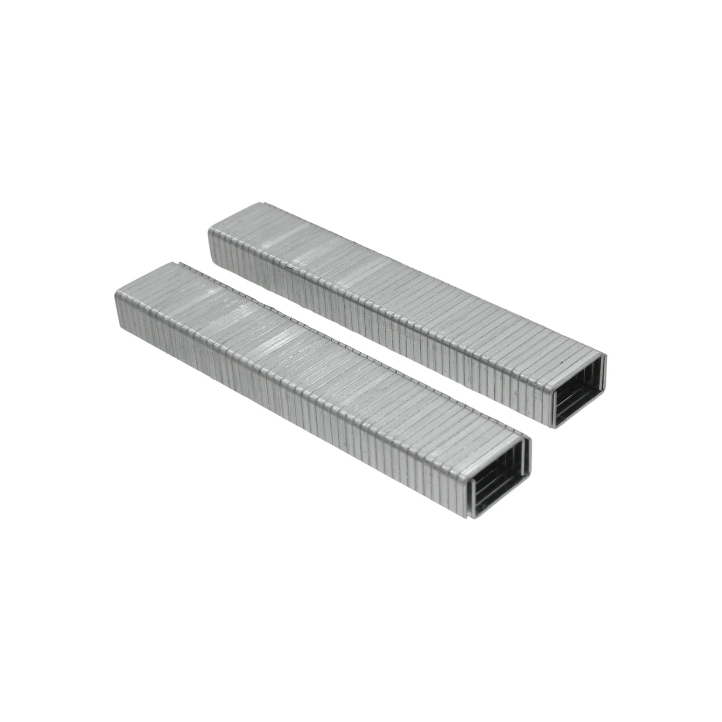 Grapas de acero para engrapadora, dos tiras metálicas color plata