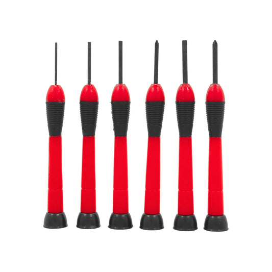 Información Técnica., Fabricado de acero al cromo vanadio., Mango: Ergonómico de ABS con cubierta de TPR resistente al impacto., Dureza: 45-52 HRc, Torque: 2 lb.ft Acabado: Pavonado., Tipo de punta: Phillips (0 - 1)/ Plano (1.4 mm – 2 mm – 2.4 mm), Punta fija de acero al cromo vanadio., Cabeza giratoria., Con estuche organizador. \n\n<strong>La imagen puede diferir un poco del producto final.</strong>