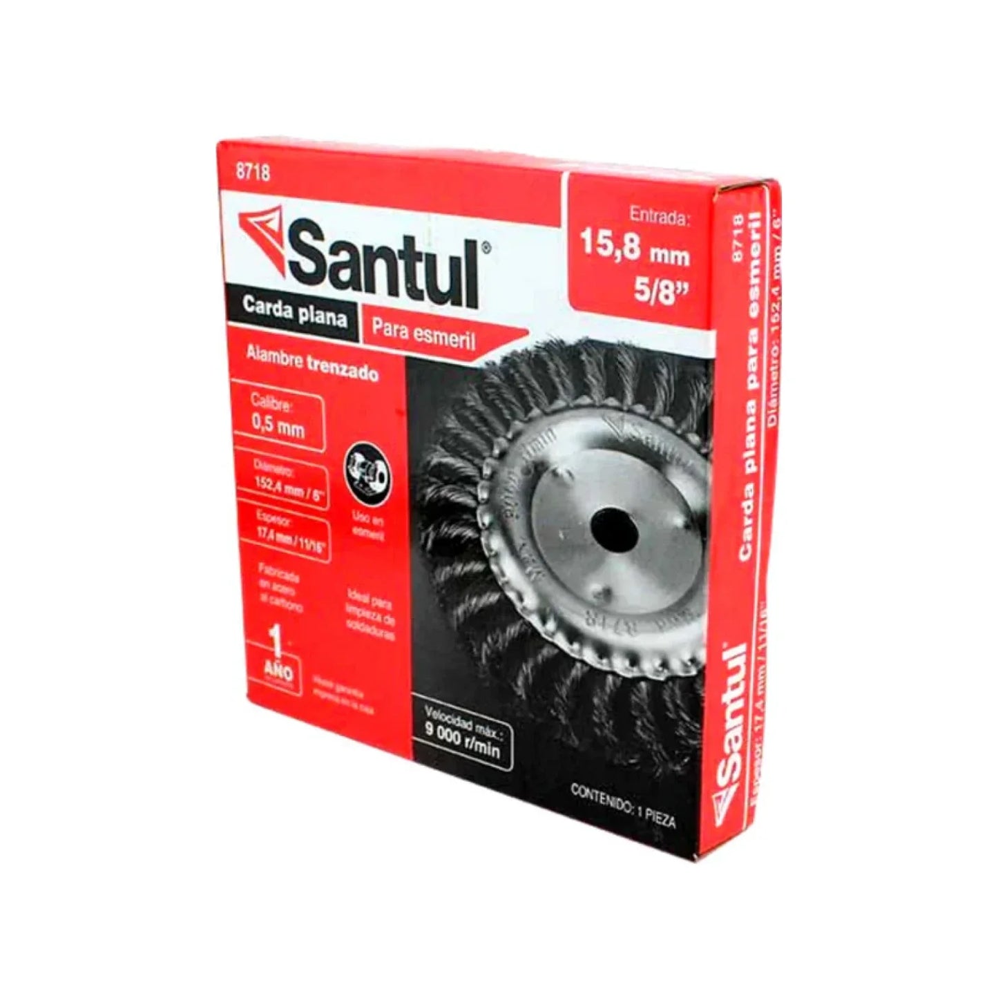 Carda circular 6" trenzada Santul 8718