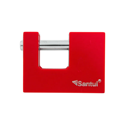 Candado 80 mm para cortina zamak rojo Santul 8750