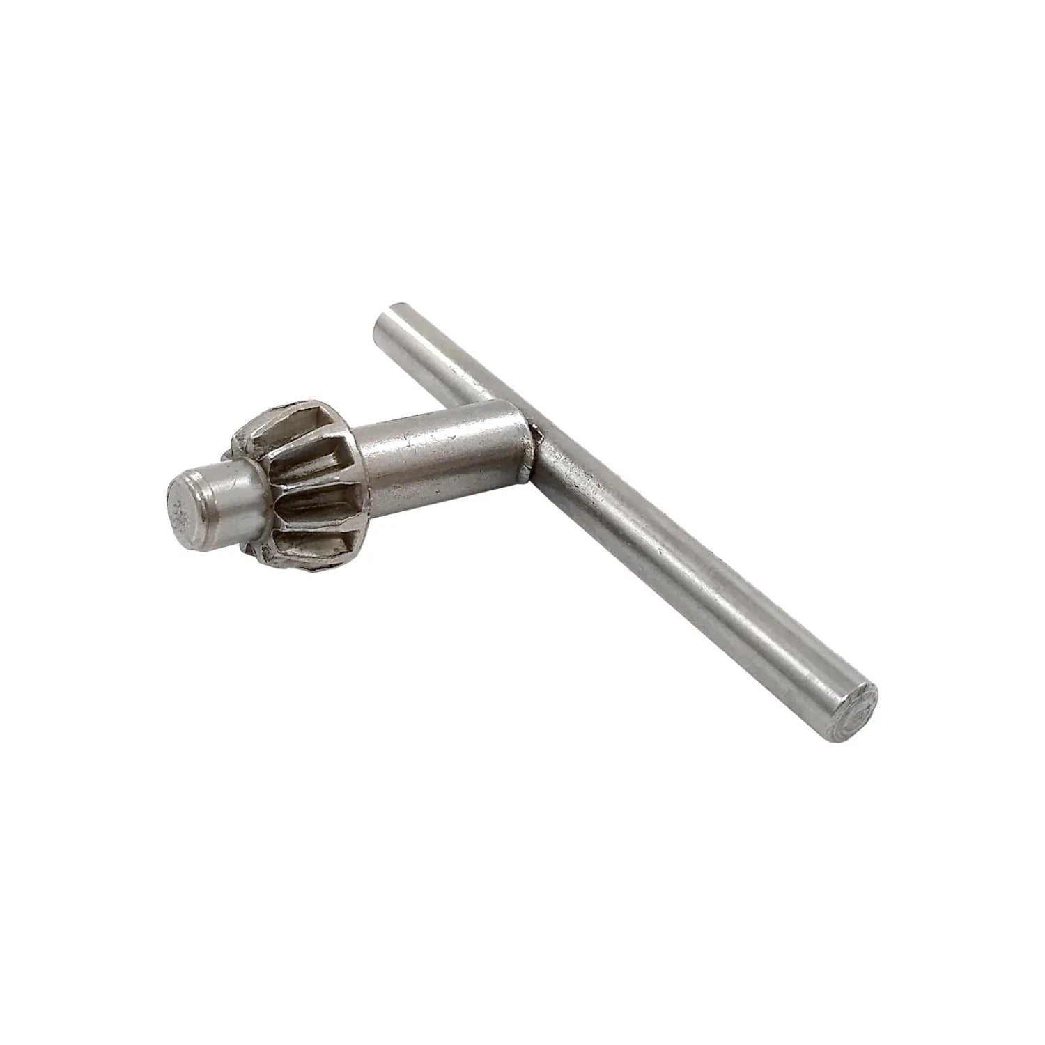 Llave de mandril metálica para broquero de taladro, ajusta y aprieta brocas con facilidad.