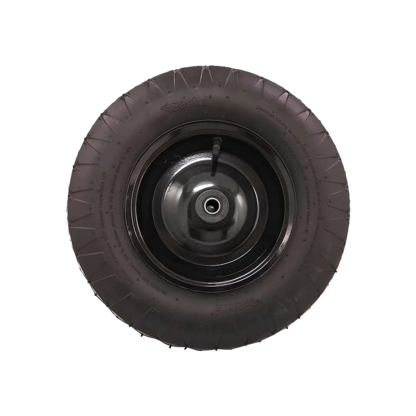 Fabricada en caucho de alta calidad.,Rodada de gran resistencia.,Llanta neumática completa.,Medida: 16"x4" (406 mm x 102 mm).,Llanta ligera (cámara y rin).