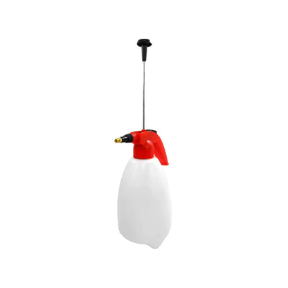 Bomba fumigadora manual de presión 2 litros blanca y roja para jardín