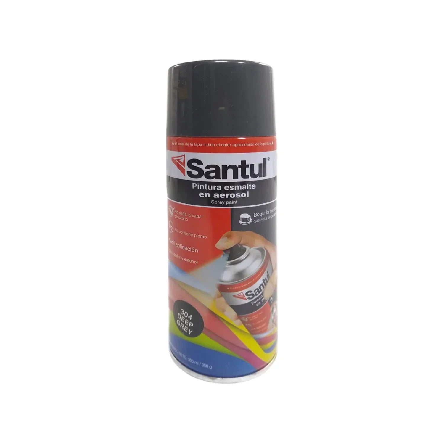 Lata de 300 ml - 350 g,Color solido de secado rápido.,No daña la capa de ozono ( libre de plomo).,Botella tipo hembra para evitar menores desperdicios.,Venta, solo en tienda física.