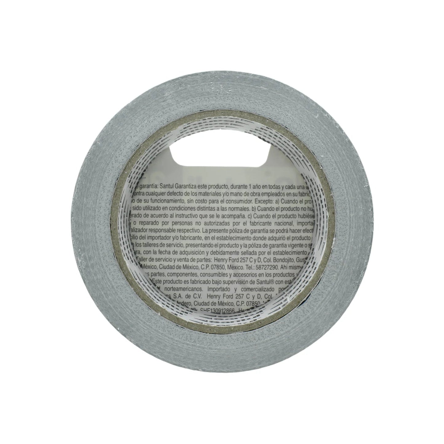 Cinta para ductos Santul gris plata, rollo de adhesivo resistente para sellado y reparaciones en ferretería.