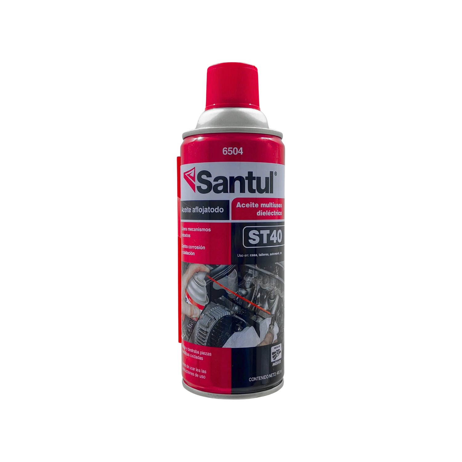 Aflojatodo Santul ST40 400ml, lubricante dieléctrico multiusos en aerosol rojo para aflojar y proteger