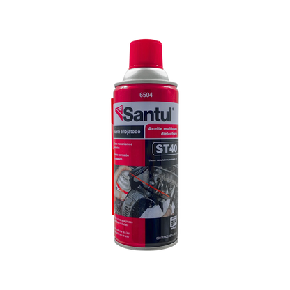 Aflojatodo Santul ST40 400ml, lubricante dieléctrico multiusos en aerosol rojo para aflojar y proteger