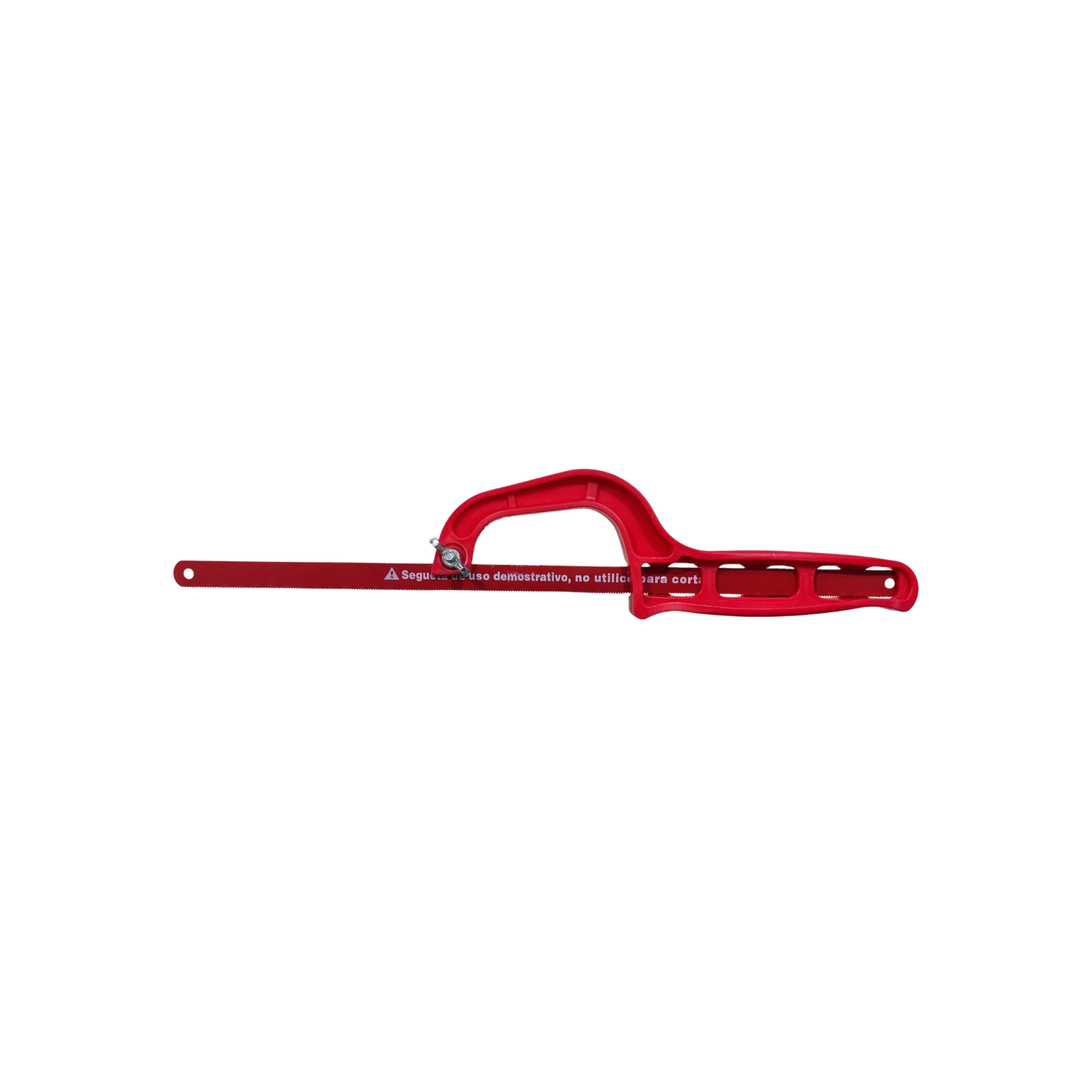 Arco con segueta de 12 pulgadas rojo, mango de plástico, sierra manual para corte de metal