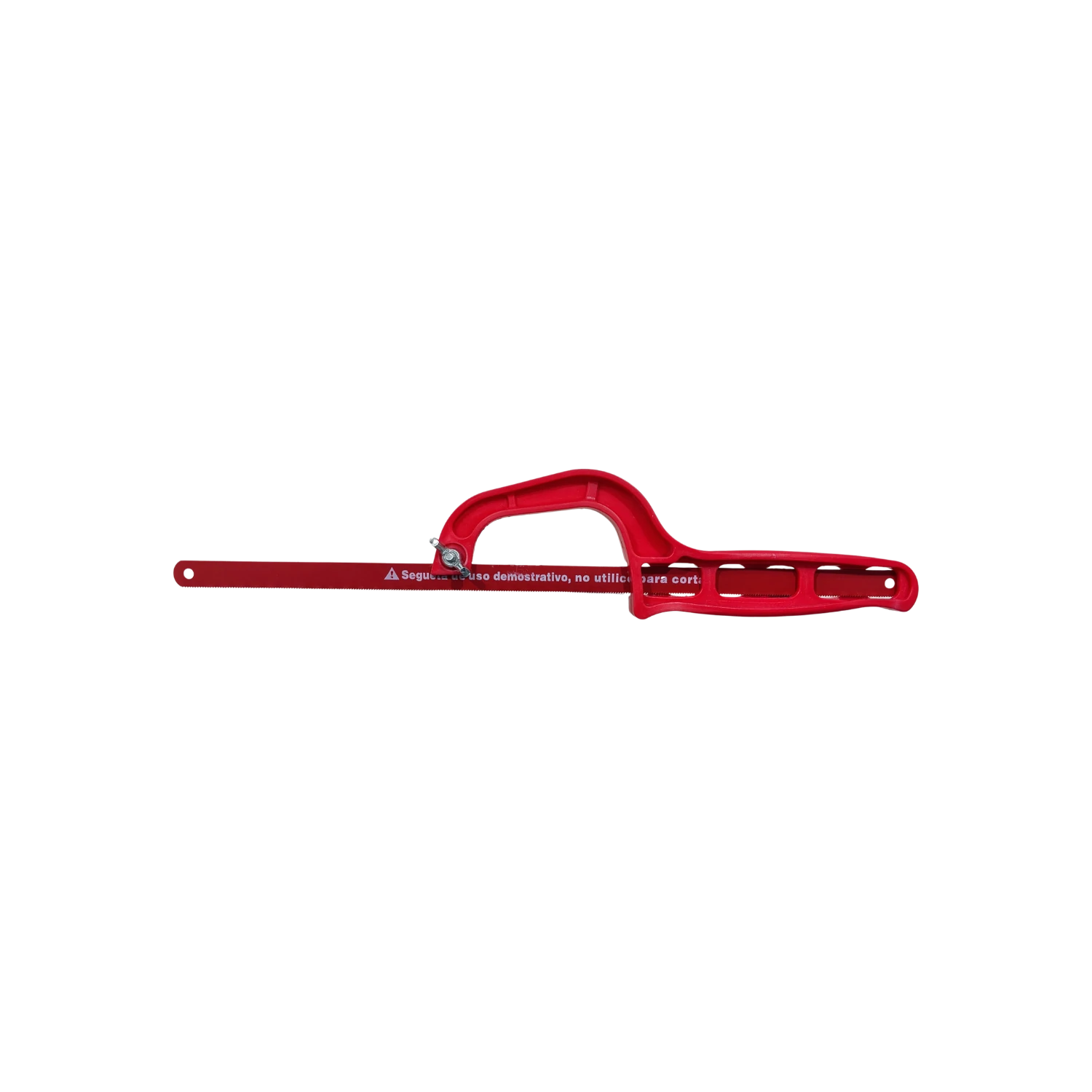 Arco con segueta de 12 pulgadas rojo, mango de plástico, sierra manual para corte de metal