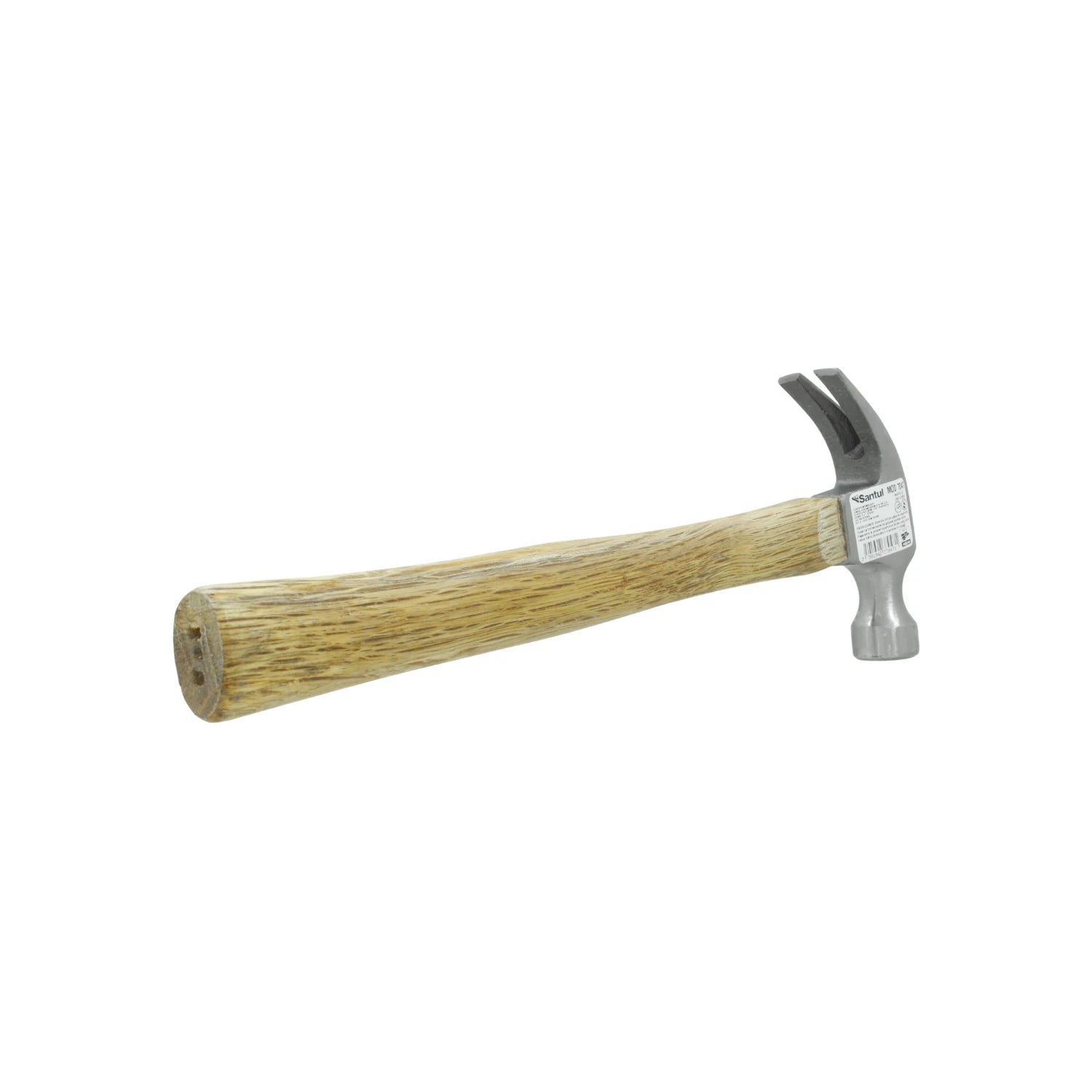Martillo de uña curvo Santul con mango de madera para trabajos de carpintería y construcción