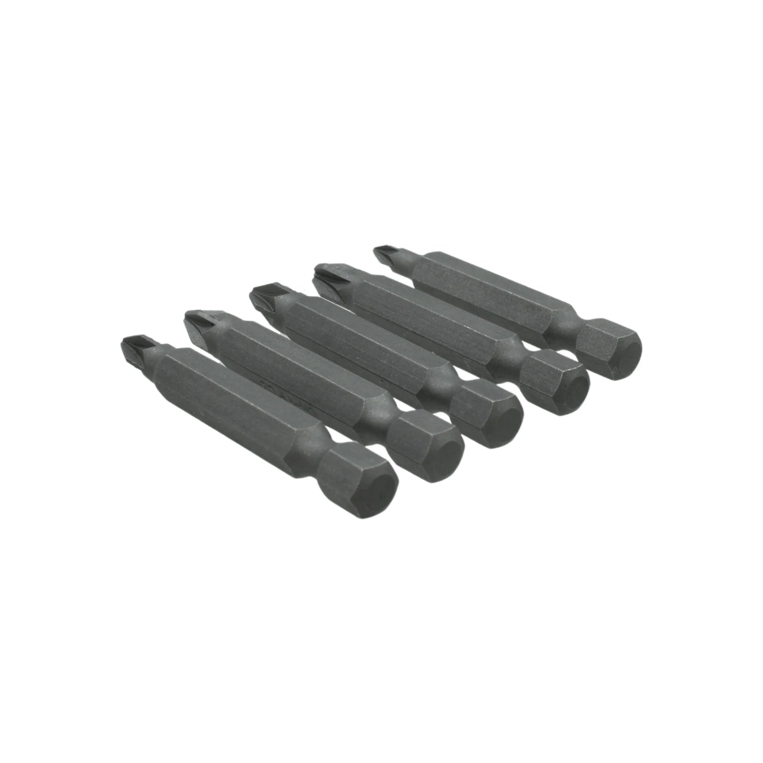 Juego de 5 puntas Pozidriv de acero resistente para atornillador, acabado gris oscuro, vástago hexagonal