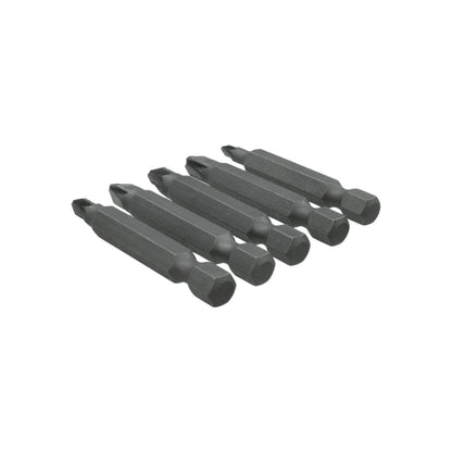 Juego de 5 puntas Pozidriv de acero resistente para atornillador, acabado gris oscuro, vástago hexagonal