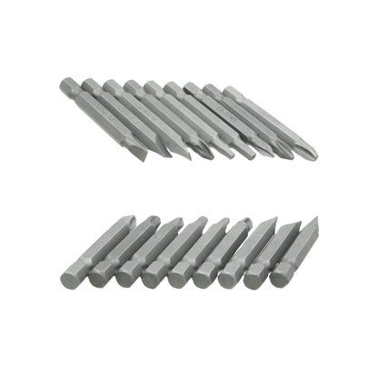 Juego de 9 puntas para desarmador CR-V. Incluye planas, Phillips, cuadradas, Torx y hexagonales para taladro.