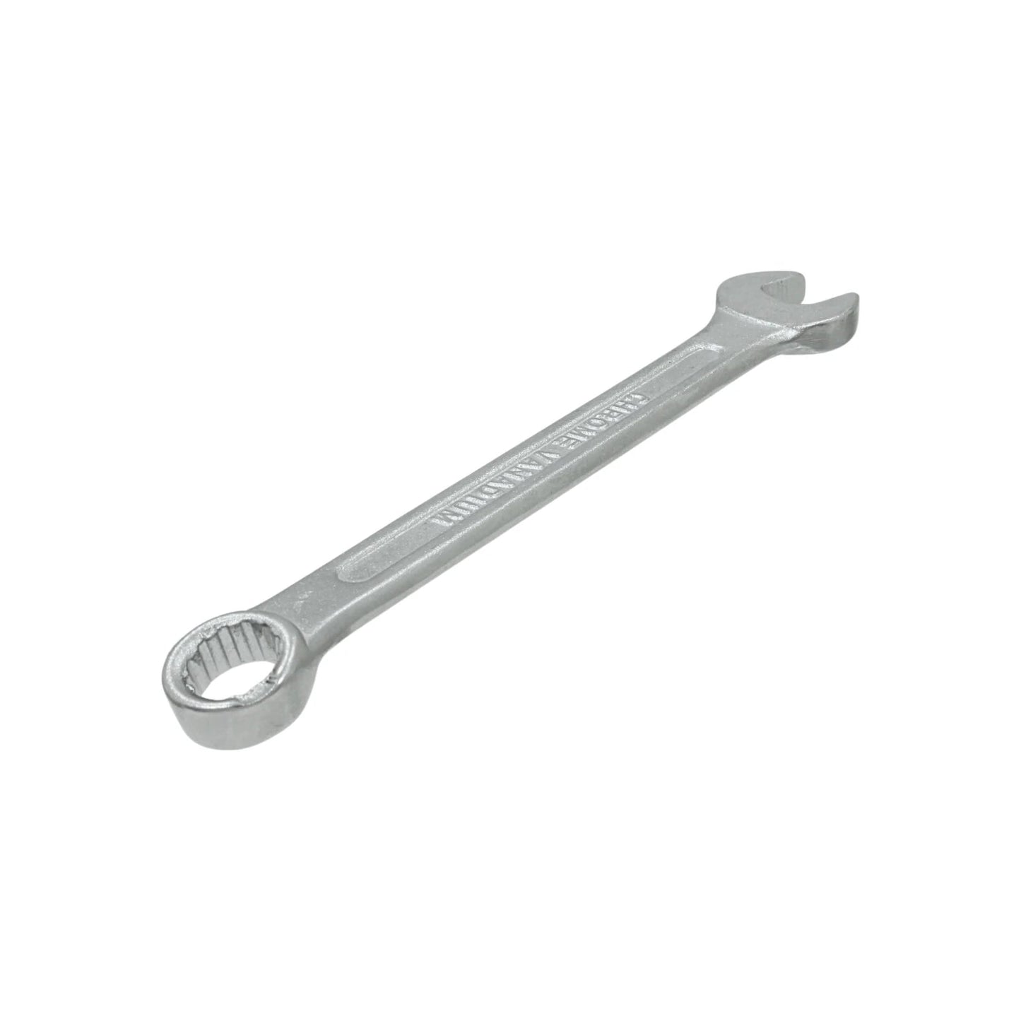 Llave mixta cromo vanadio acabado cromado brillante, herramienta manual para ajuste de tuercas y tornillos.
