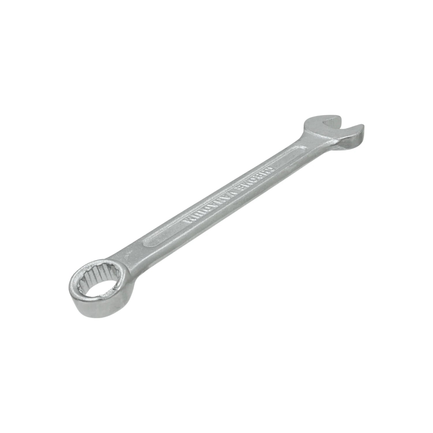 Llave mixta cromo vanadio acabado cromado brillante, herramienta manual para ajuste de tuercas y tornillos.