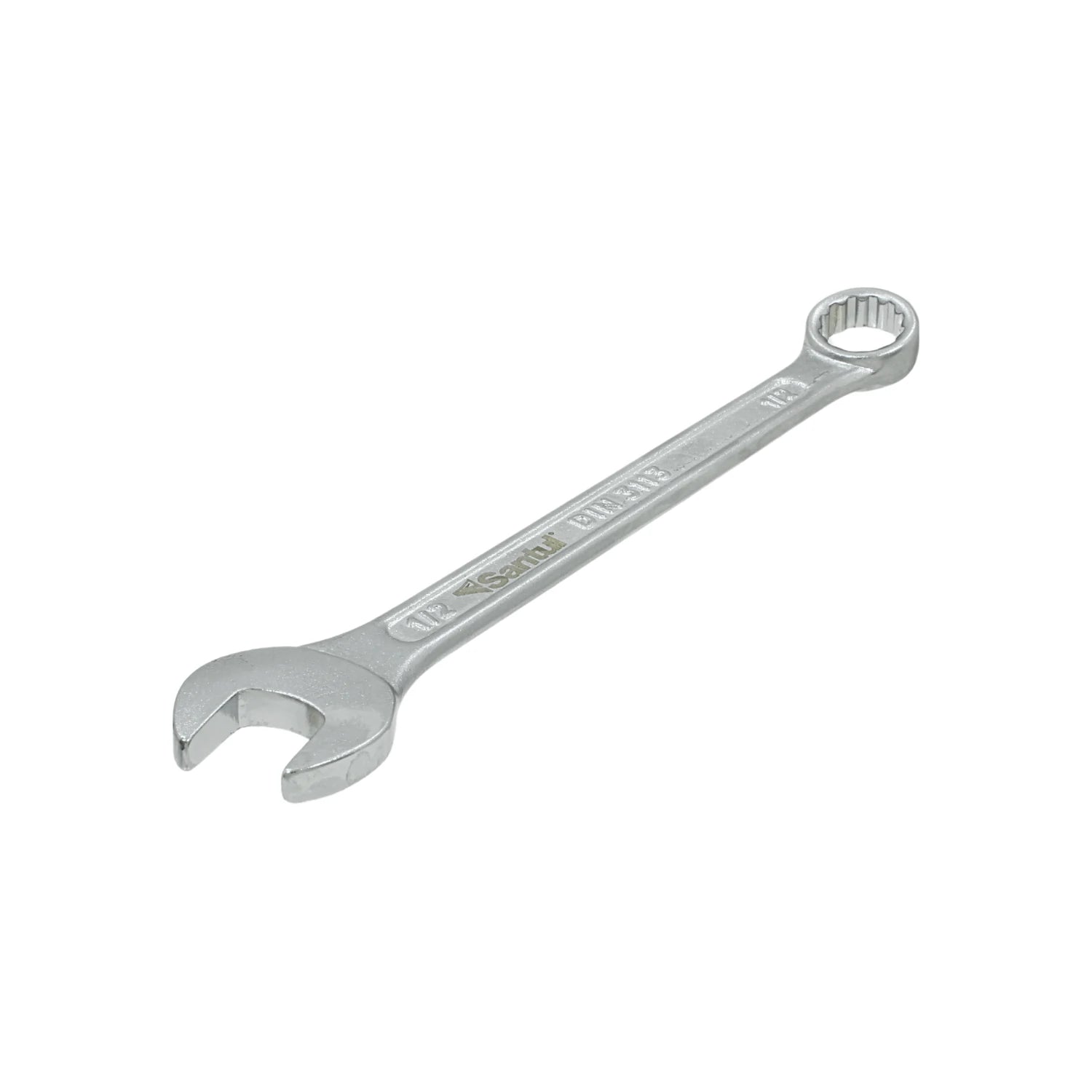 Llave mixta Santul 1/2 pulgada estándar DIN 3113, acabado cromado brillante para tuercas y tornillos.