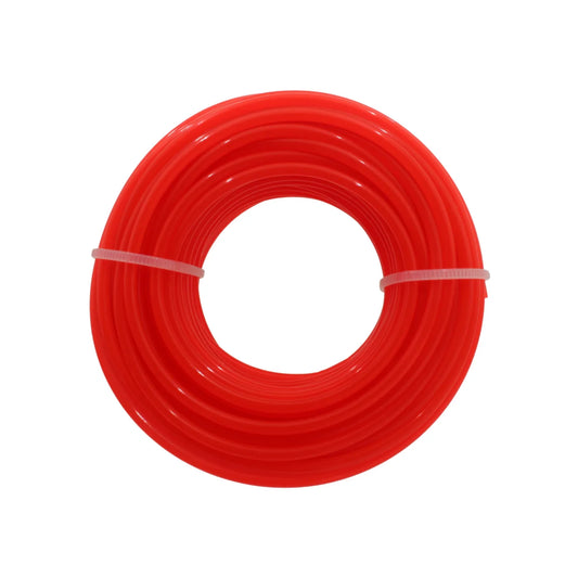Fabricado en nylon.,Para cualquier tipo de desbrozadora.,Resistente al desgaste en superficies duras.,Flexible. y resistente.,Alta durabilidad.,Fácil manejo.,Utilice lentes y guantes de seguridad.,Manéjese con precaución.,Naranja.