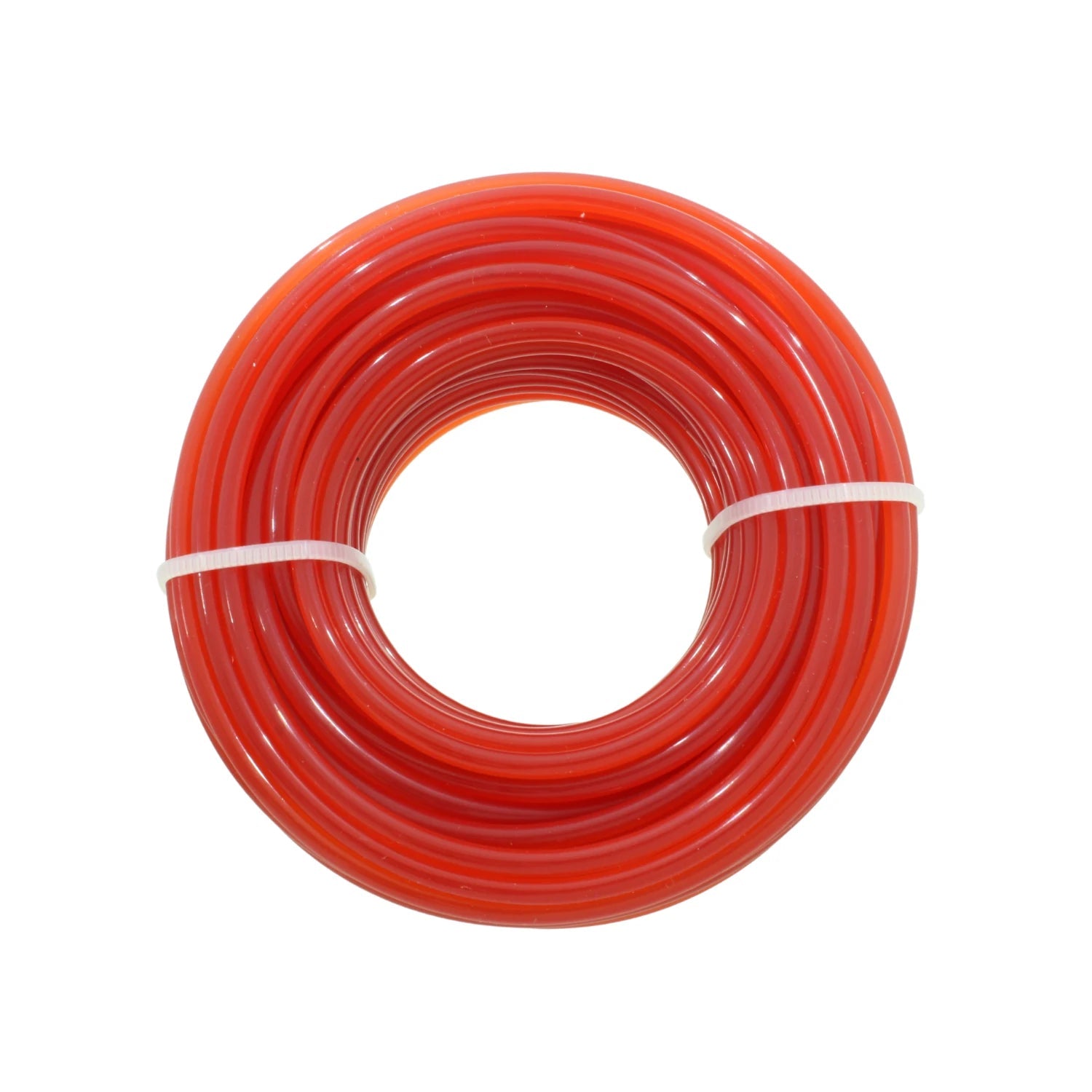 Hilo de nylon rojo enrollado para desbrozadora, resistente para corte de césped y maleza.