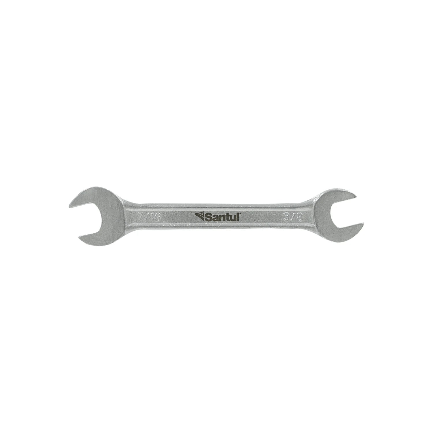 Llave española Santul 3/8" x 7/16" doble boca de acero, herramienta manual estándar.